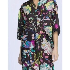 August Max 100% Linen Floral Set - Top & Wide Leg Pants - Size4 - Boho Chic!